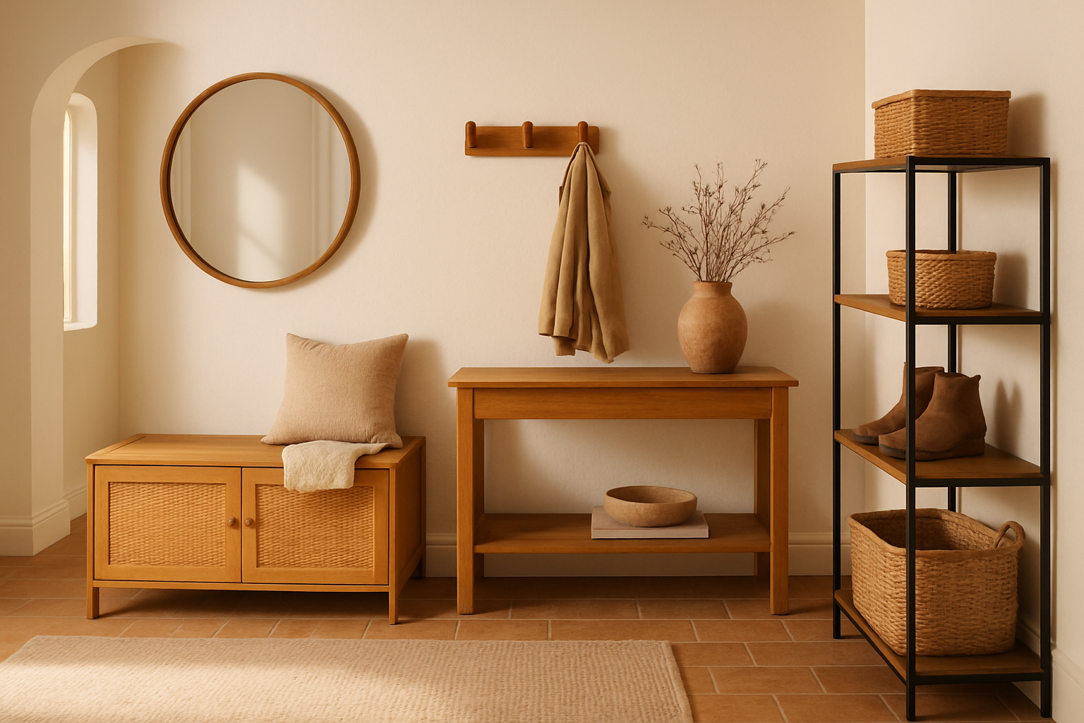 How to Choose Furniture for an Earthy Entryway section 1 interior styling detail