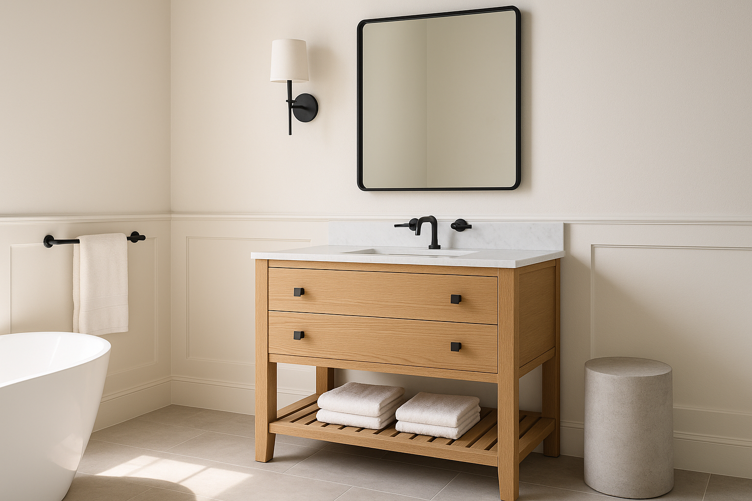 Best Furniture for a Transitional Bathroom: a Clear Design Guide interior design inspiration