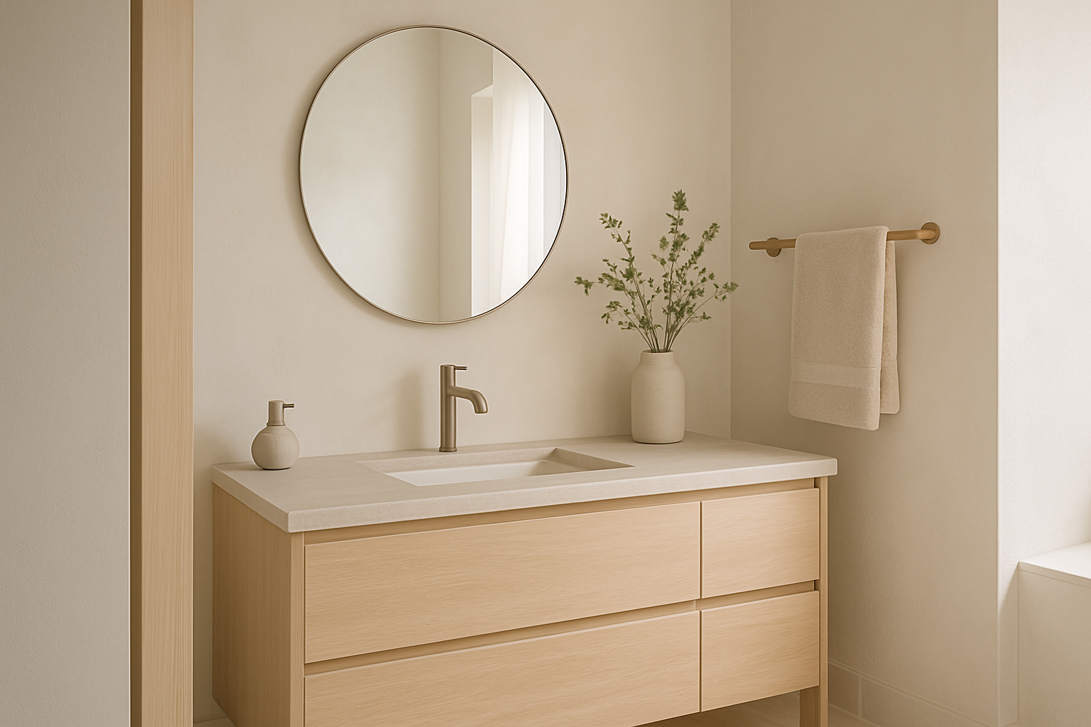 How to Style a Neutral Bathroom with Timeless Modern Elegance section 1 interior styling detail