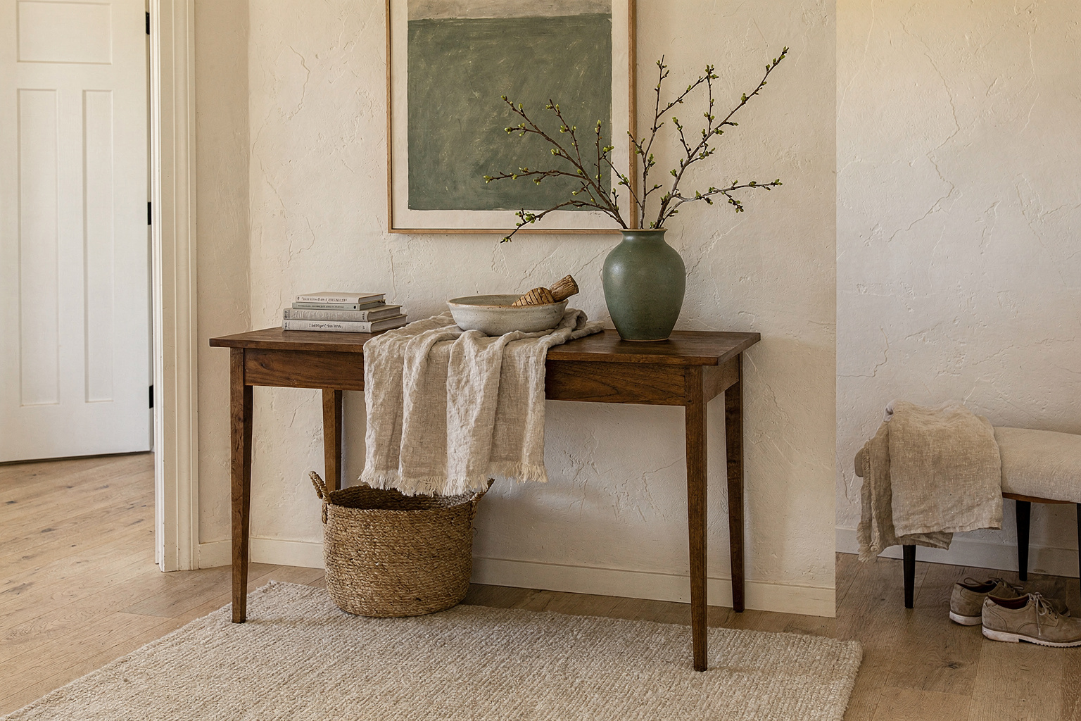 How to Style a Neutral Entryway with Timeless Calm and Texture interior design inspiration
