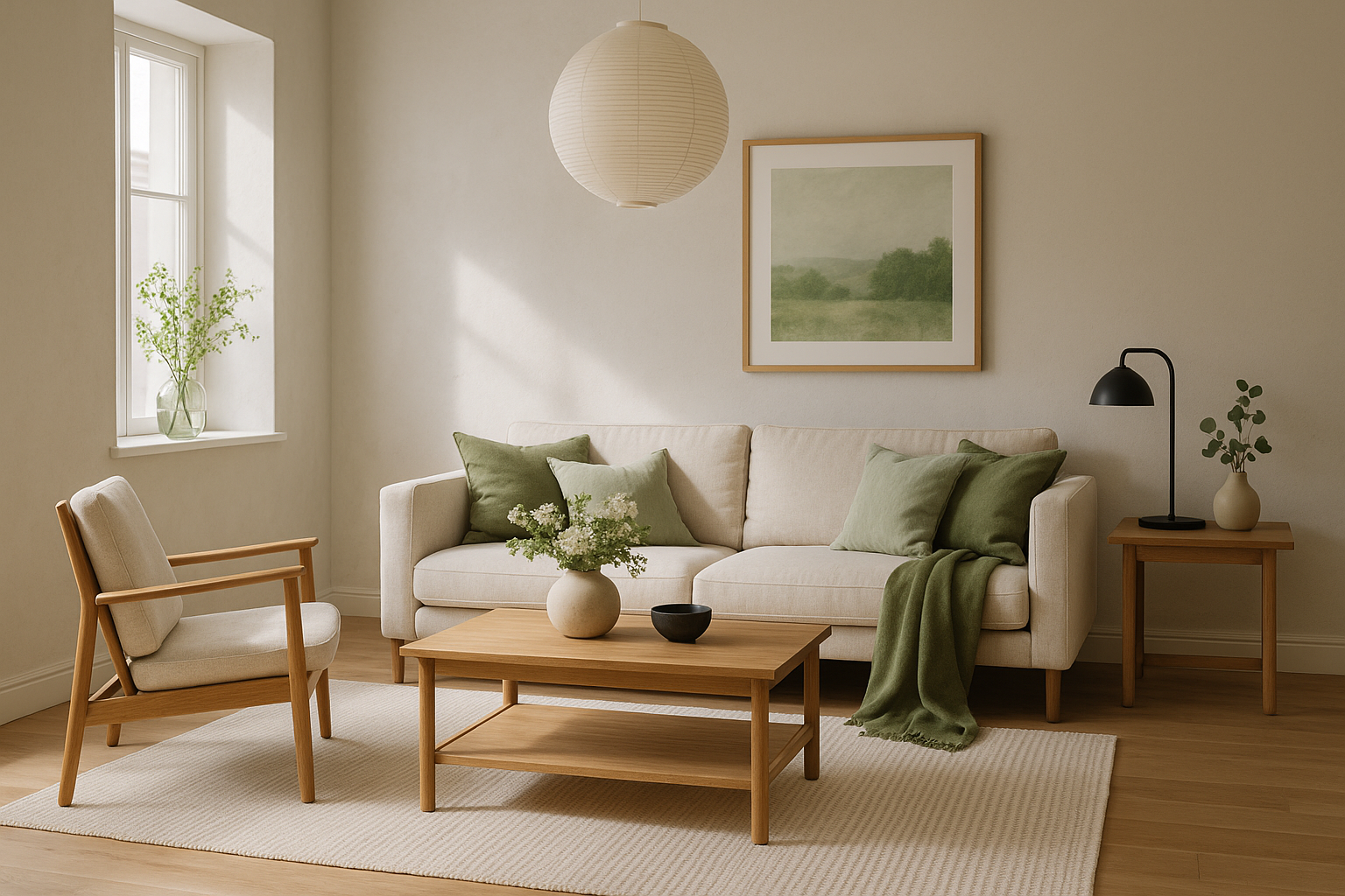 Spring Living Room Styling Ideas: Embrace Fresh Minimalism with Natural Touches interior design inspiration